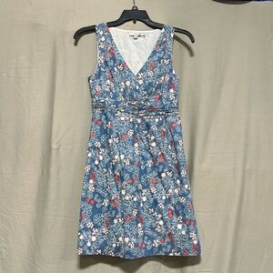BODEN Floral‎ Empire Waist Sleeveless Summer Dress Womens Size 4P / 100% Cotton
